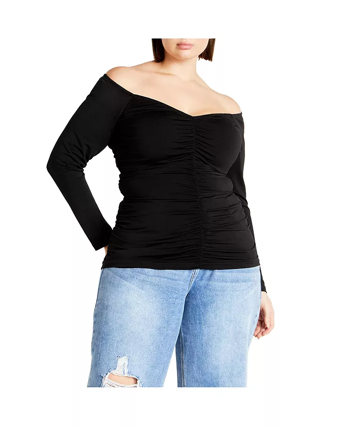 Топ Sally больших размеров со сборками CITY CHIC, черный
Топ Sally больших размеров со сборками CITY CHIC, черный