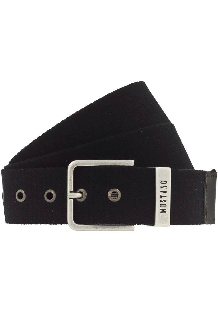 Ремень MUSTANG тканевый, застежка с эффектом ношения, петля с надписью логотипа, черный
Ремень MUSTANG тканевый, застежка с эффектом ношения, петля с надписью логотипа, черный