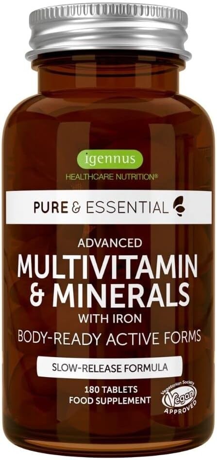 Мультивитамины с минералами для женщин Igennus Healthcare Nutrition Pure & Essential Advanced Vegan, 180 таблеток
Мультивитамины с минералами для женщин Igennus Healthcare Nutrition Pure & Essential Advanced Vegan, 180 таблеток