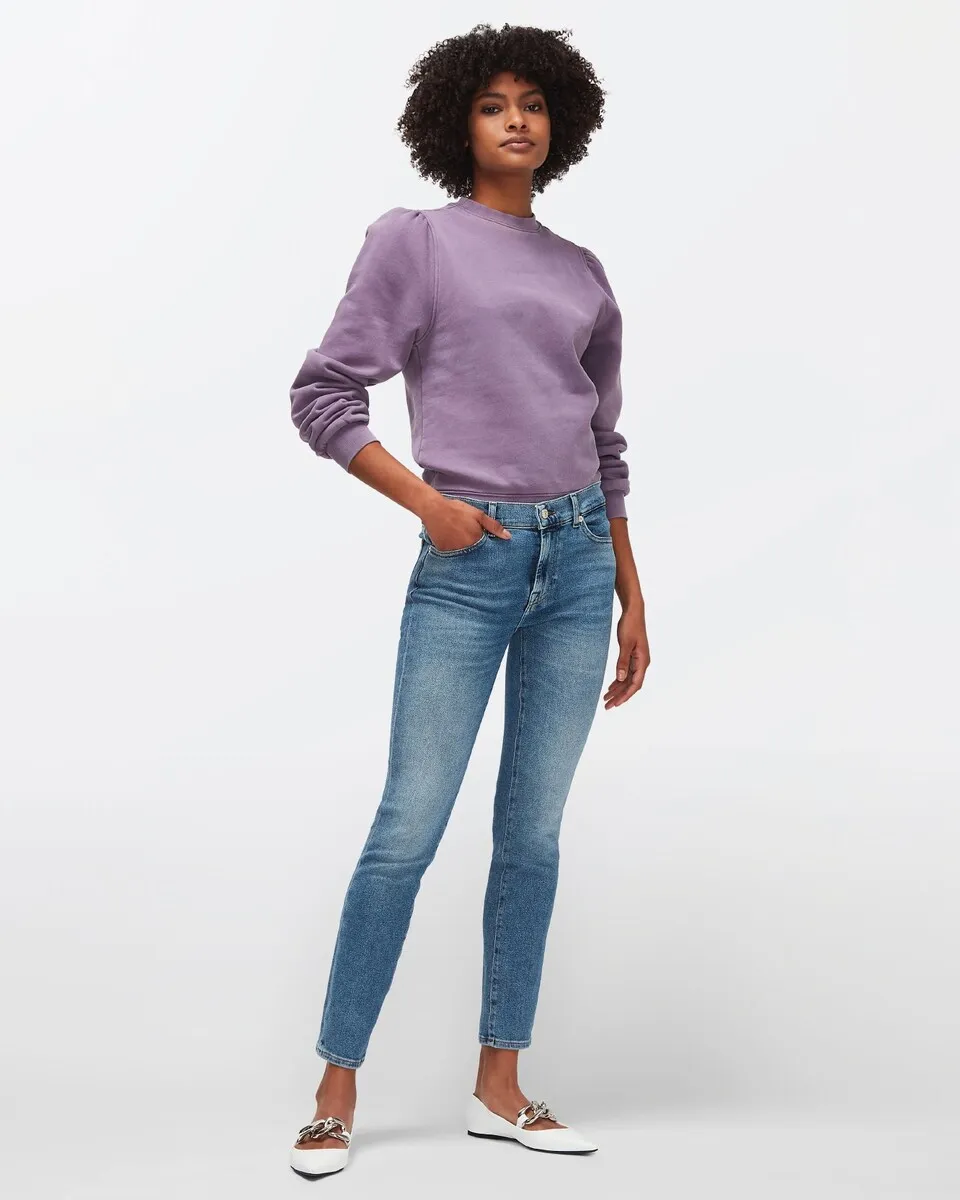 Женские прямые джинсы средней посадки Roxanne 7 For all mankind, светло-голубой
Женские прямые джинсы средней посадки Roxanne 7 For all mankind, светло-голубой