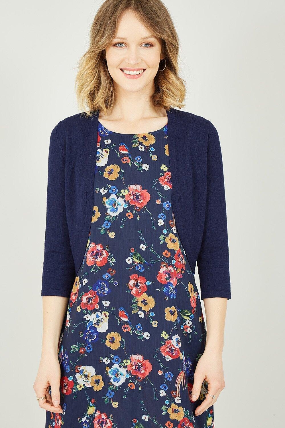 Темно-синее вязаное болеро Yumi, синий
Темно-синее вязаное болеро Yumi, синий