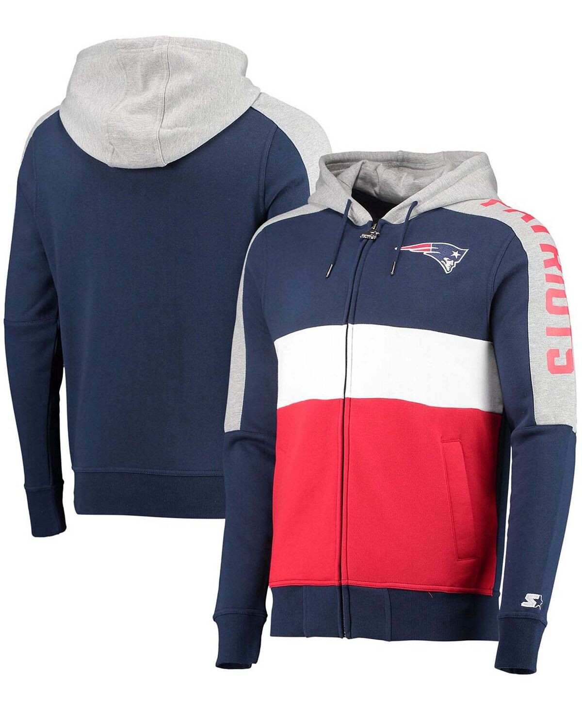 Мужская темно-синяя, красная толстовка с капюшоном во всю молнию new england patriots playoffs с цветными блоками Starter, мульти
Мужская темно-синяя, красная толстовка с капюшоном во всю молнию new england patriots playoffs с цветными блоками Starter, мульти