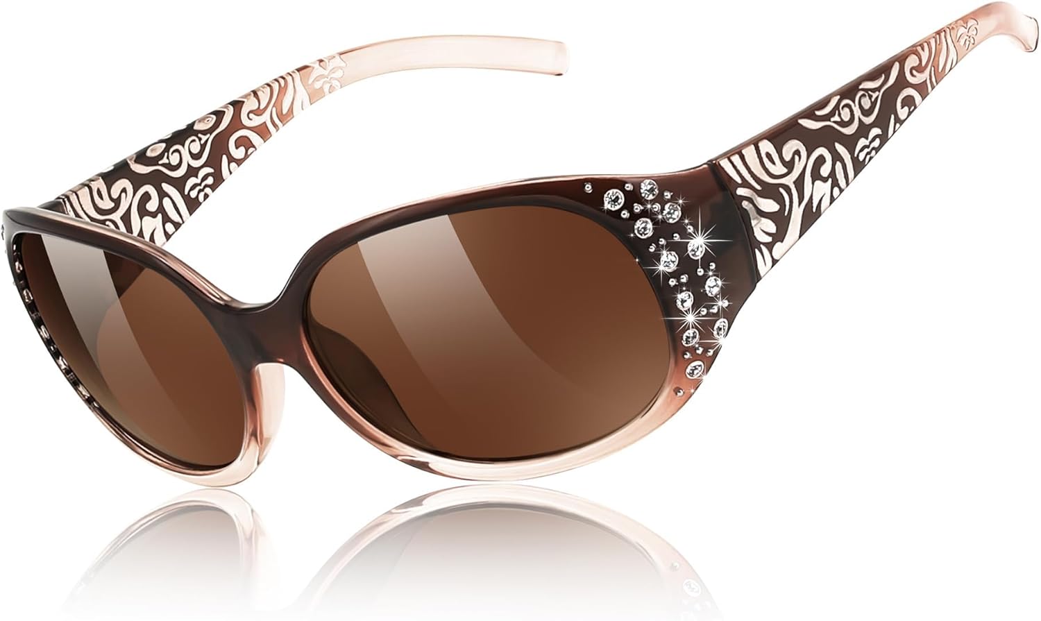 Женские поляризованные солнцезащитные очки FEISEDY с обтекаемой формой, украшенные стразами, модные солнцезащитные очки с защитой UV400, артикул B1091, Gradual Tea Frame & Tea Lens
Женские поляризованные солнцезащитные очки FEISEDY с обтекаемой формой, украшенные стразами, модные солнцезащитные очки с защитой UV400, артикул B1091, Gradual Tea Frame & Tea Lens