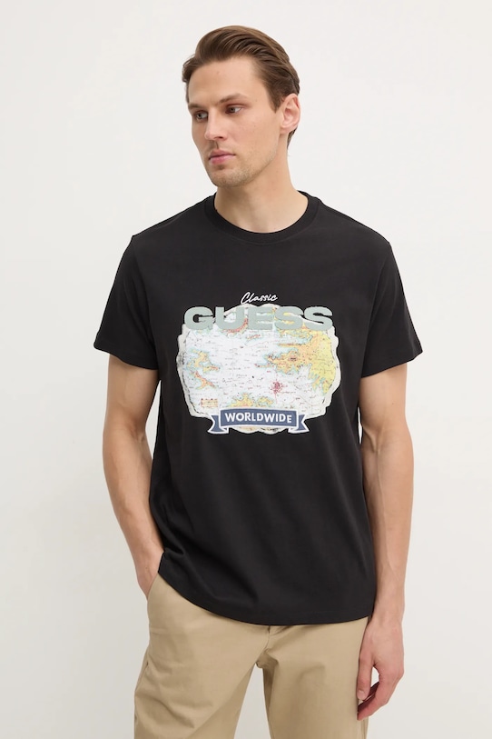 Хлопковая футболка Guess, черный
Хлопковая футболка Guess, черный