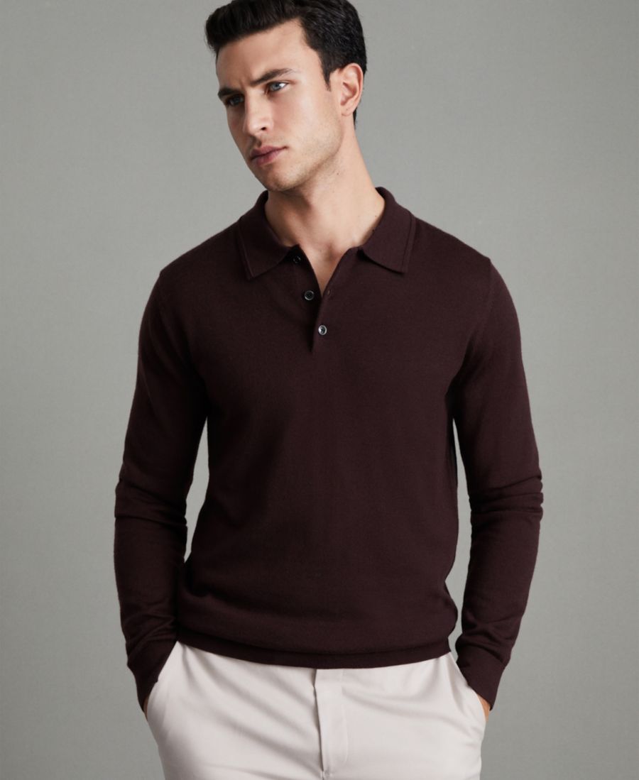 Мужская рубашка поло из мериносовой шерсти REISS, Dark Bordeaux
Мужская рубашка поло из мериносовой шерсти REISS, Dark Bordeaux