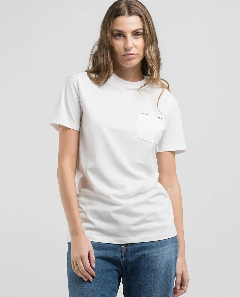 Женская футболка с короткими рукавами и круглым вырезом Replay, белый
Женская футболка с короткими рукавами и круглым вырезом Replay, белый