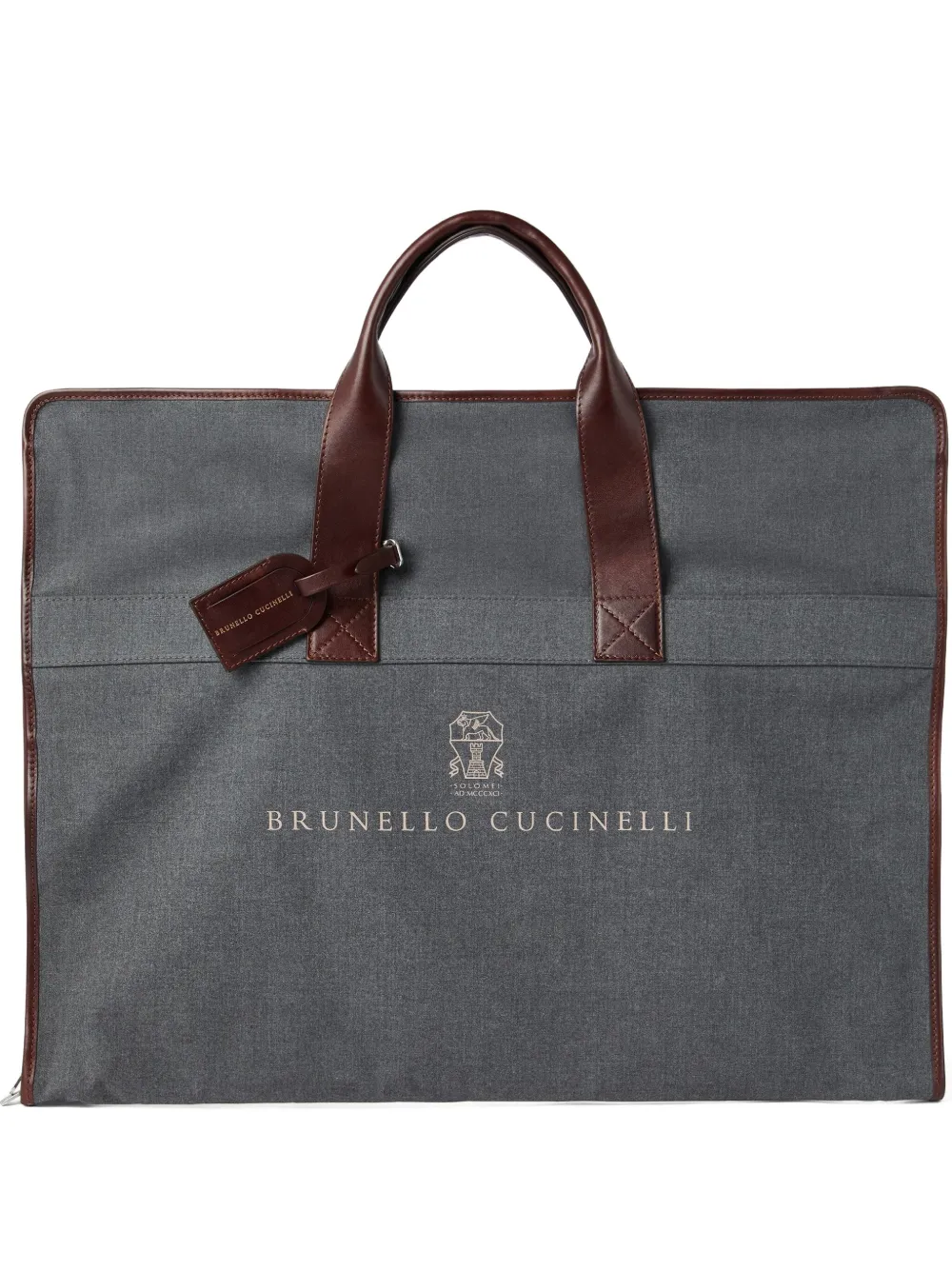 Чехол для костюма с кожаной отделкой Brunello Cucinelli, серый
Чехол для костюма с кожаной отделкой Brunello Cucinelli, серый