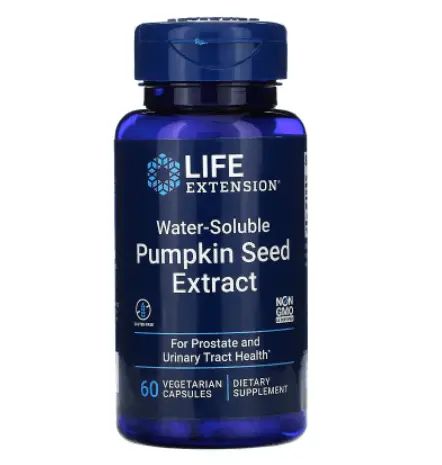 Водорастворимый экстракт семян тыквы 60 капсул Life Extension
Водорастворимый экстракт семян тыквы 60 капсул Life Extension