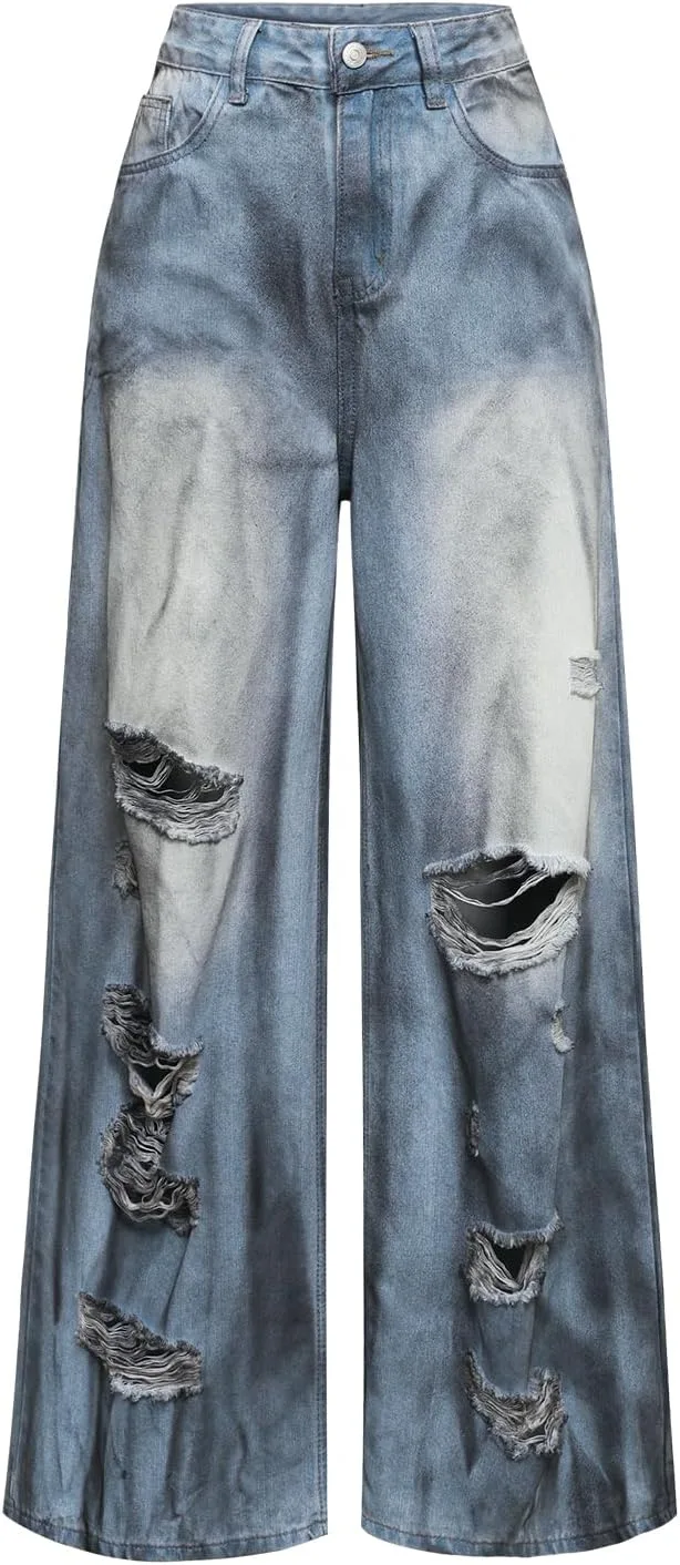 Женские джинсы High-Waisted Distressed Wide-Leg с потертостями и рваными деталями
Женские джинсы High-Waisted Distressed Wide-Leg с потертостями и рваными деталями