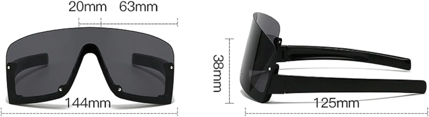 Большие солнцезащитные очки в стиле панк Y2K, маска-щит, роскошные цельные солнцезащитные очки для женщин, спортивные очки для мужчин 1502 Melrose, Black Clear
Большие солнцезащитные очки в стиле панк Y2K, маска-щит, роскошные цельные солнцезащитные очки для женщин, спортивные очки для мужчин 1502 Melrose, Black Clear