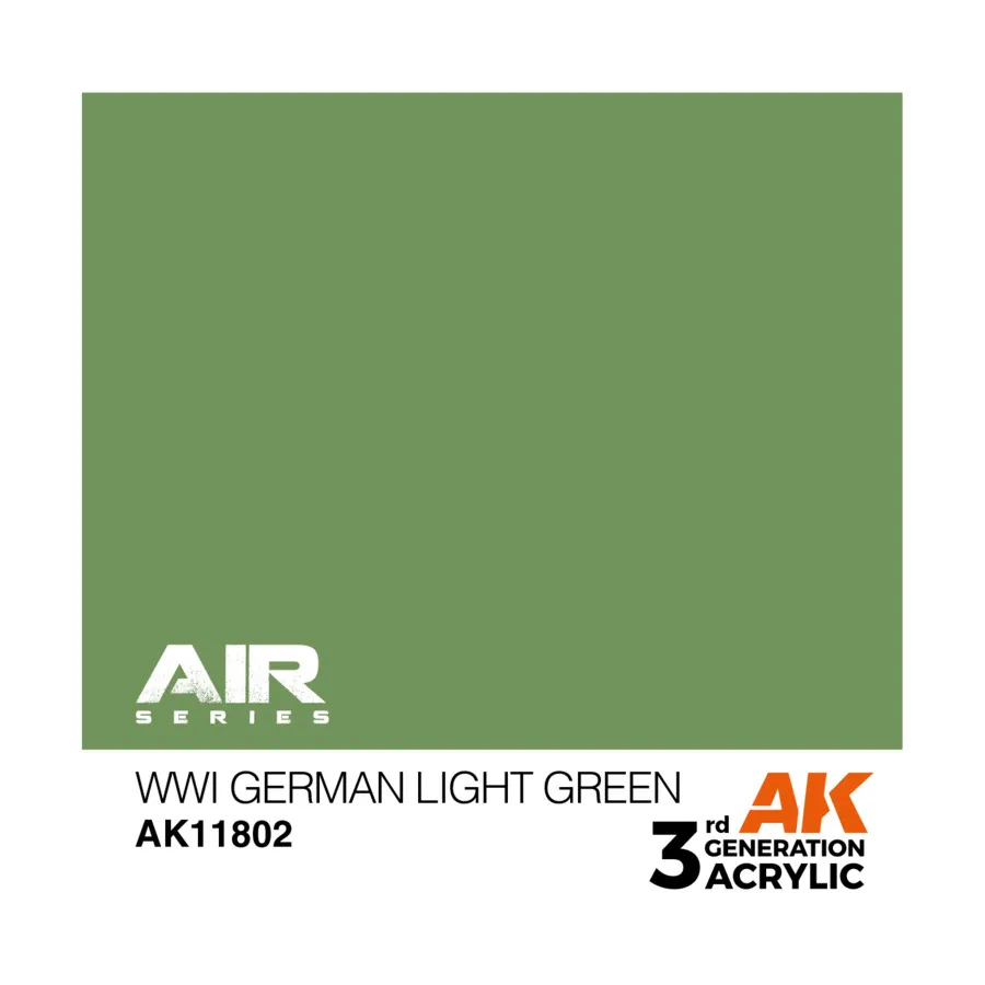 Немецкий светло-зеленый времен Первой мировой войны, 3rd Gen Acrylic - Air
Немецкий светло-зеленый времен Первой мировой войны, 3rd Gen Acrylic - Air