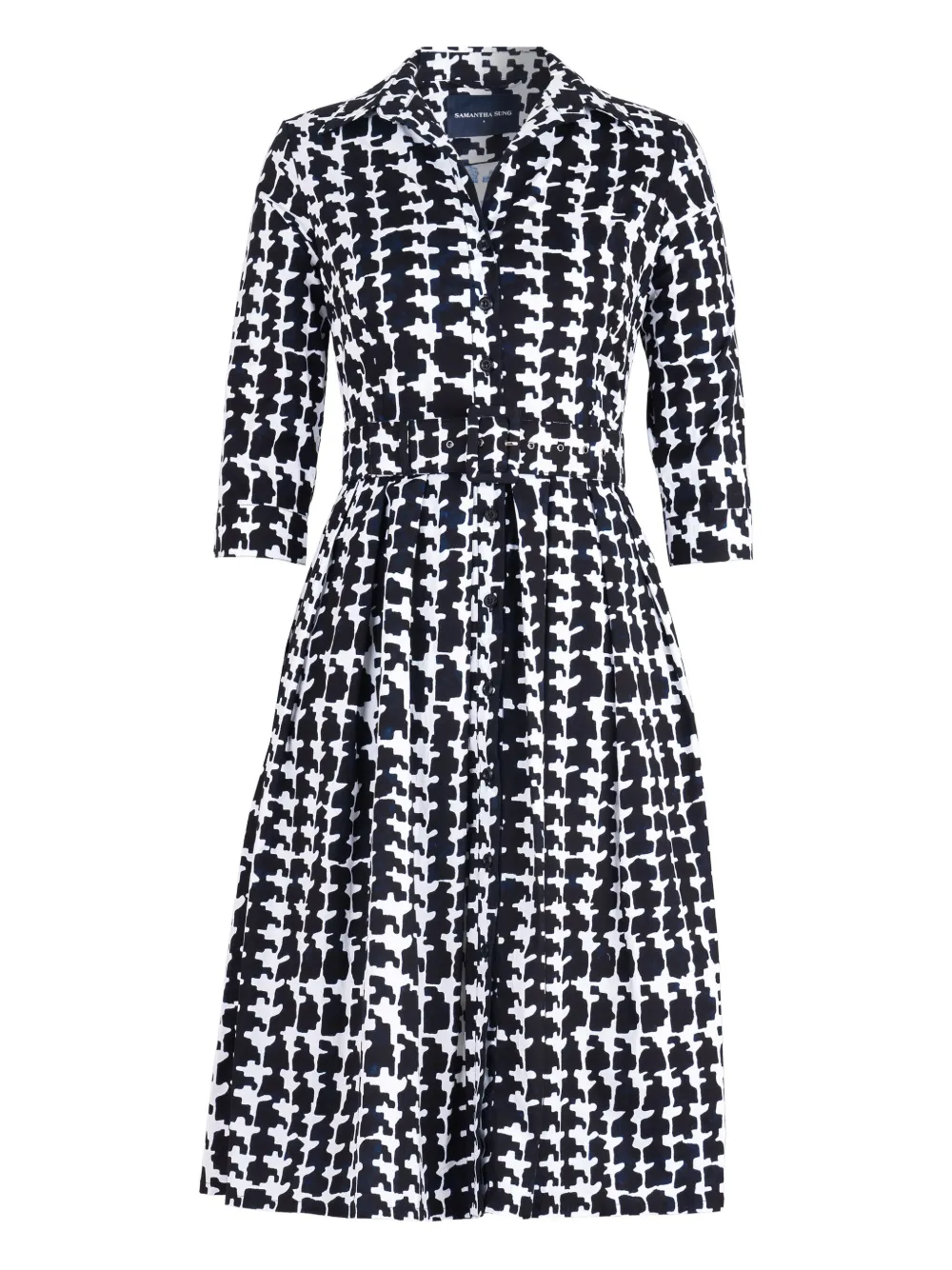 Платье миди с геометричным принтом Samantha Sung, белый 
Платье миди с геометричным принтом Samantha Sung, белый
