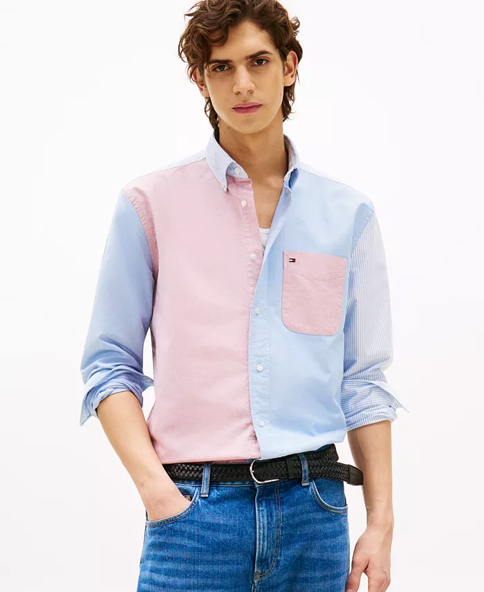 Мужская рубашка свободного кроя с цветными блоками Tommy Hilfiger, мультиколор 
Мужская рубашка свободного кроя с цветными блоками Tommy Hilfiger, мультиколор