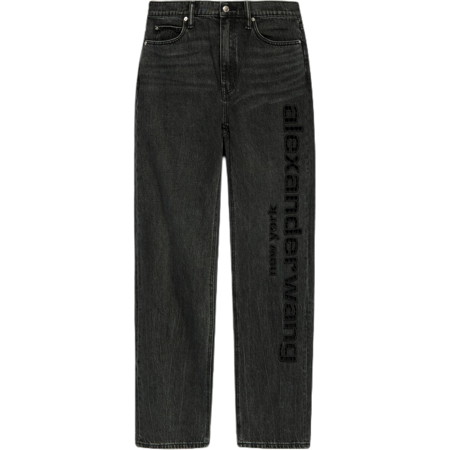 Джинсы прямого кроя с вышитым логотипом Alexander Wang, черные
Джинсы прямого кроя с вышитым логотипом Alexander Wang, черные