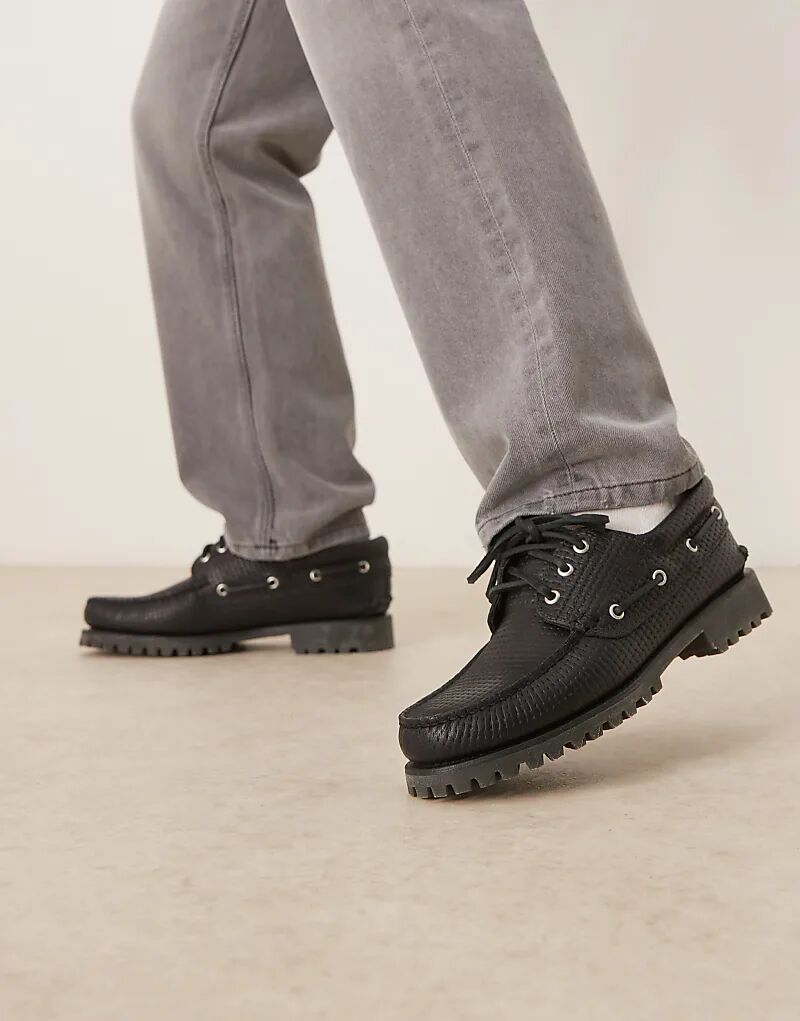 Классические туфли-лодочки Timberland Authentic с тремя парами люверсов из плетеной черной кожи
Классические туфли-лодочки Timberland Authentic с тремя парами люверсов из плетеной черной кожи