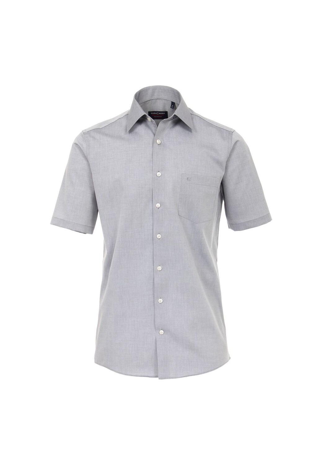 Мужская деловая рубашка с короткими рукавами, простого и комфортного кроя CASAMODA, серый 
Мужская деловая рубашка с короткими рукавами, простого и комфортного кроя CASAMODA, серый