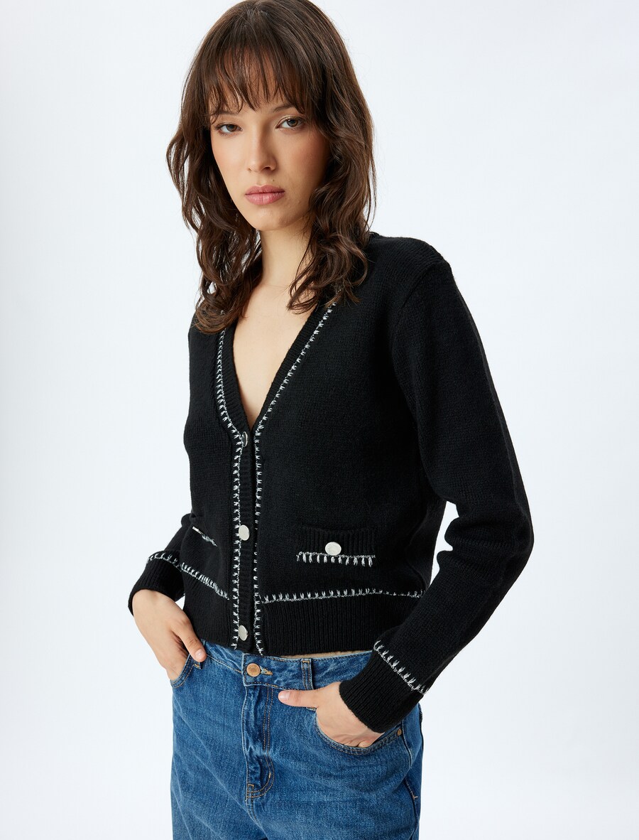 Вязаный кардиган Koton, черный
Вязаный кардиган Koton, черный