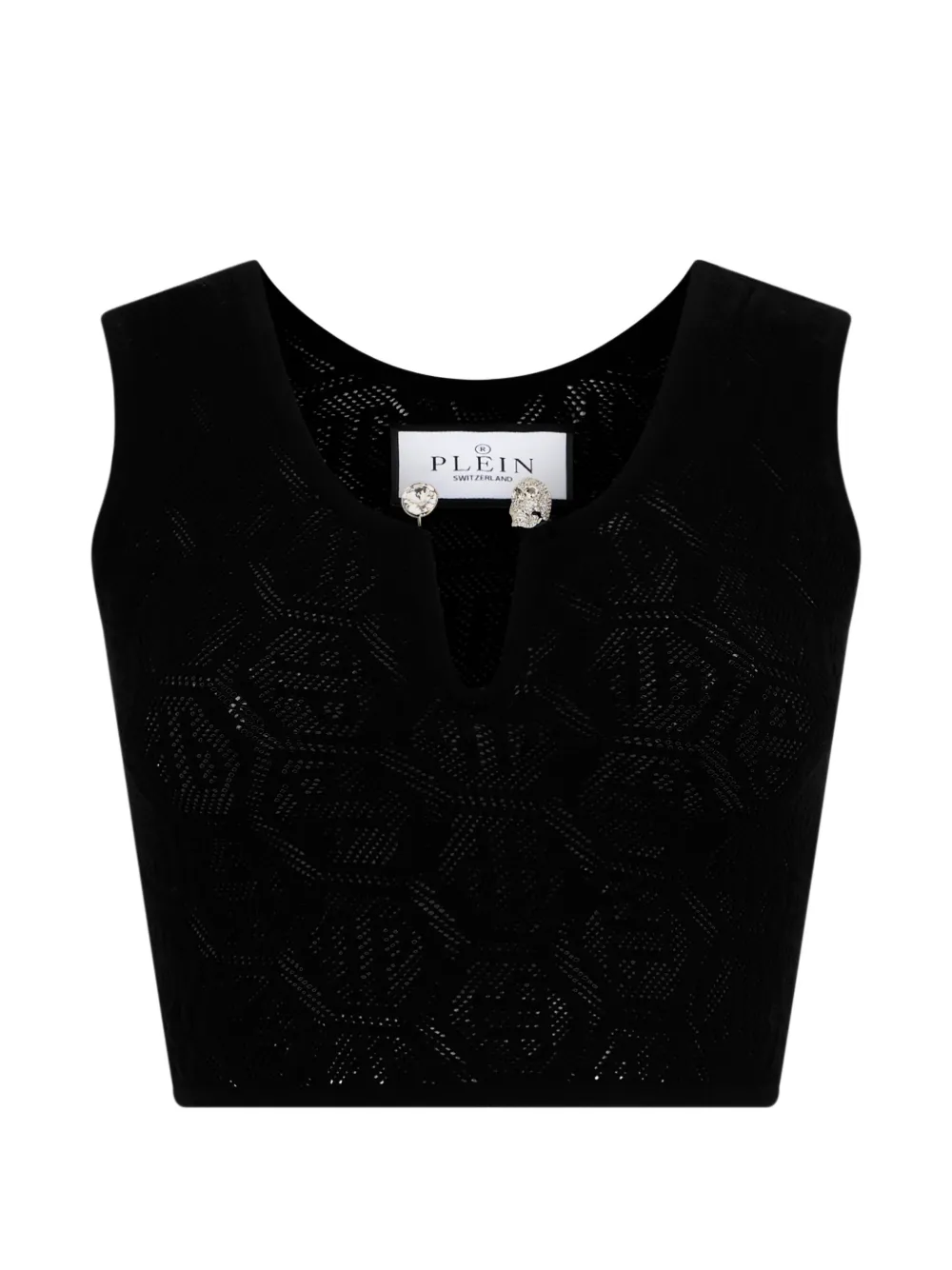 Майка с монограммой и украшениями Philipp Plein, черный
Майка с монограммой и украшениями Philipp Plein, черный