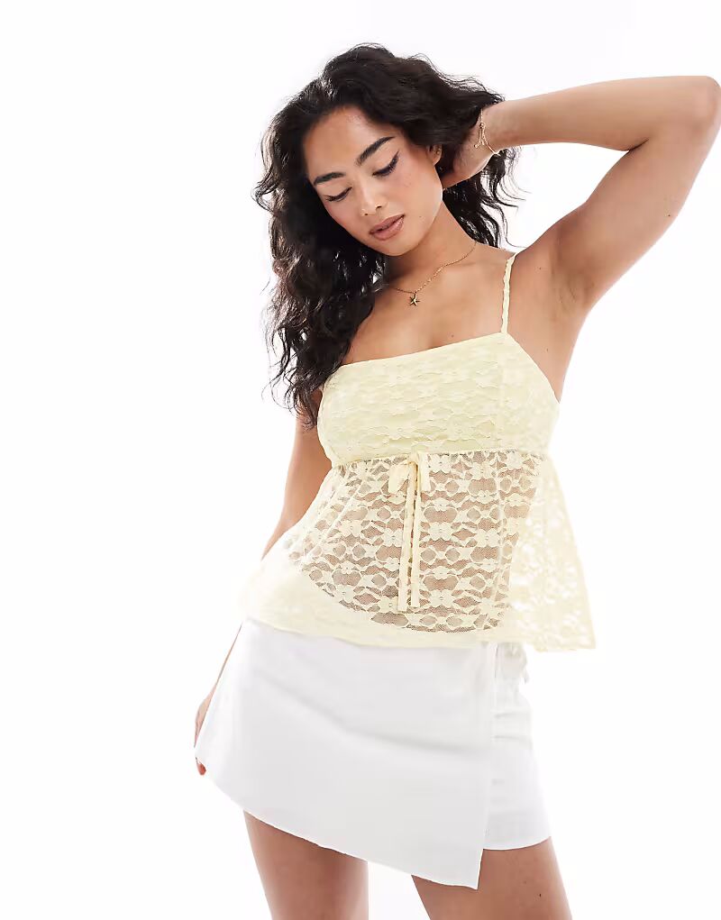 Майка-бэбидол Miss Selfridge цвета пахты с кружевным бантом
Майка-бэбидол Miss Selfridge цвета пахты с кружевным бантом