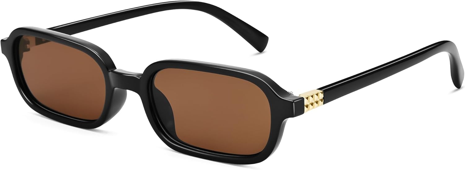 Солнцезащитные очки в стиле ретро прямоугольной формы для женщин - винтажные солнцезащитные очки 90-х годов - защита от УФ-излучения UV400 GLARDEFE, B1 Black / Brown Lens
Солнцезащитные очки в стиле ретро прямоугольной формы для женщин - винтажные солнцезащитные очки 90-х годов - защита от УФ-излучения UV400 GLARDEFE, B1 Black / Brown Lens