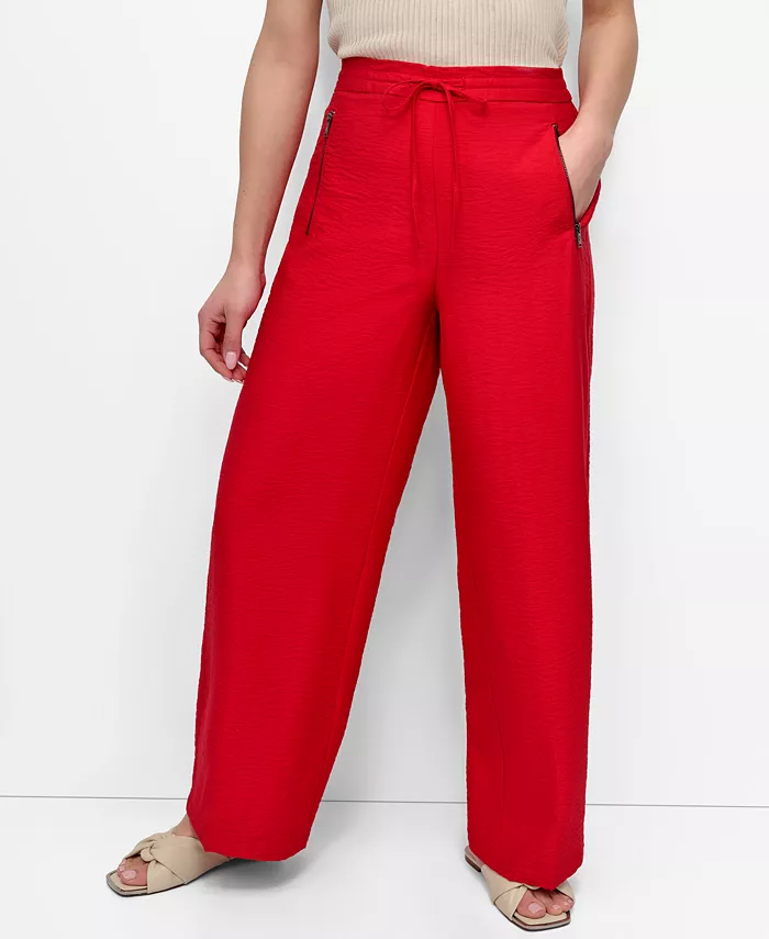 Женские брюки на резинке со шнурком DKNY, красный 
Женские брюки на резинке со шнурком DKNY, красный