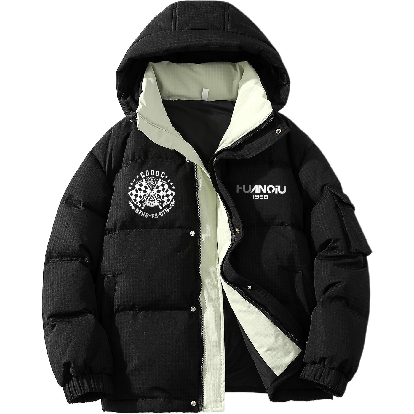 Пуховик Unisex с капюшоном утепленный HUANQIU, черный
Пуховик Unisex с капюшоном утепленный HUANQIU, черный