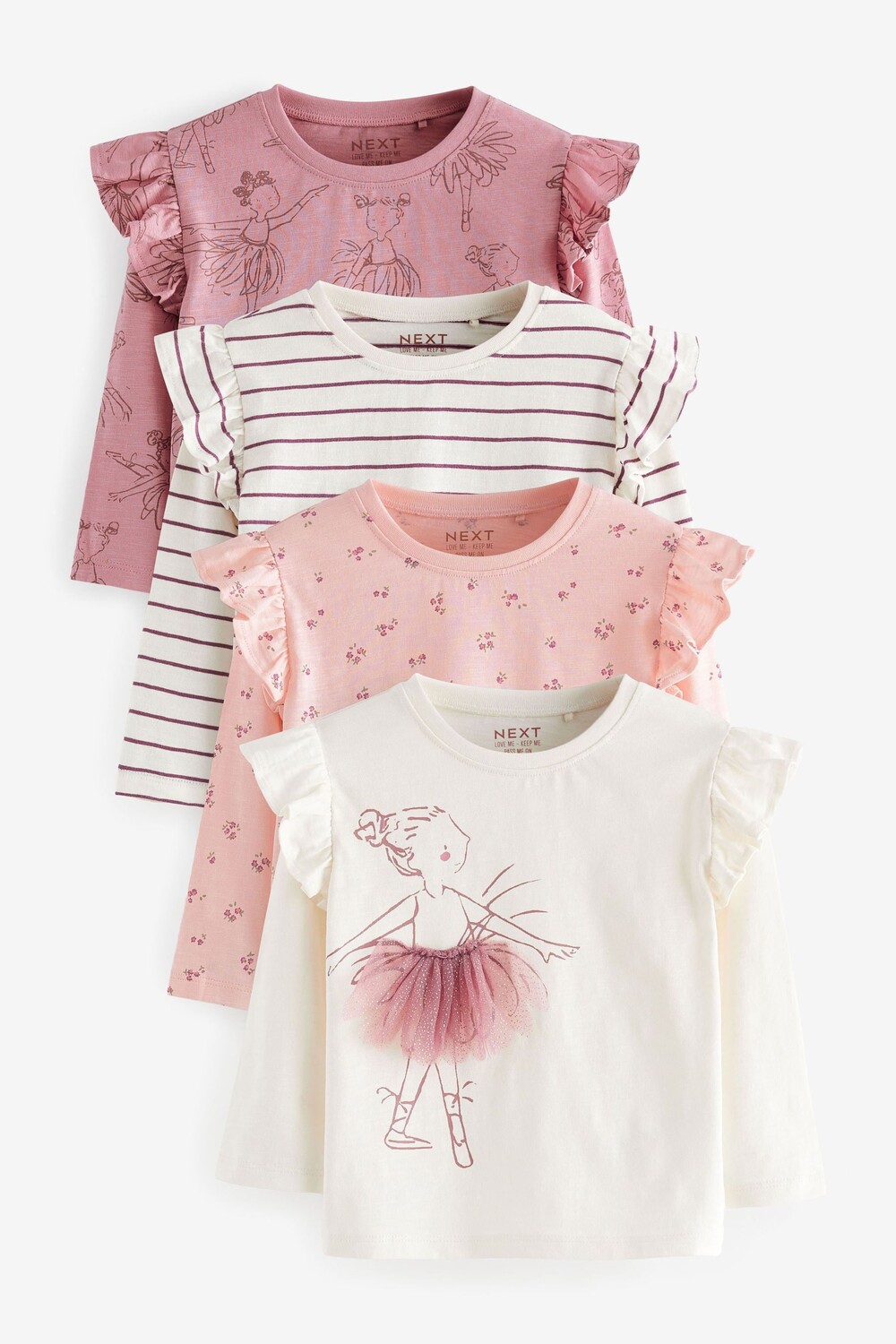 Топы с длинными рукавами и оборками из 100% хлопка, 4 пары в упаковке (3 мес 7 лет) Next, фиолетовый
Топы с длинными рукавами и оборками из 100% хлопка, 4 пары в упаковке (3 мес 7 лет) Next, фиолетовый