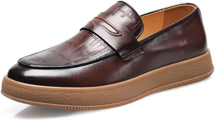 Мужские кожаные лоферы TZNBGGE на платформе, удобные, повседневные, с ретро-кубом носка, противоскользящие, комфортные, слипоны для ходьбы и вождения, коричневый
Мужские кожаные лоферы TZNBGGE на платформе, удобные, повседневные, с ретро-кубом носка, противоскользящие, комфортные, слипоны для ходьбы и вождения, коричневый