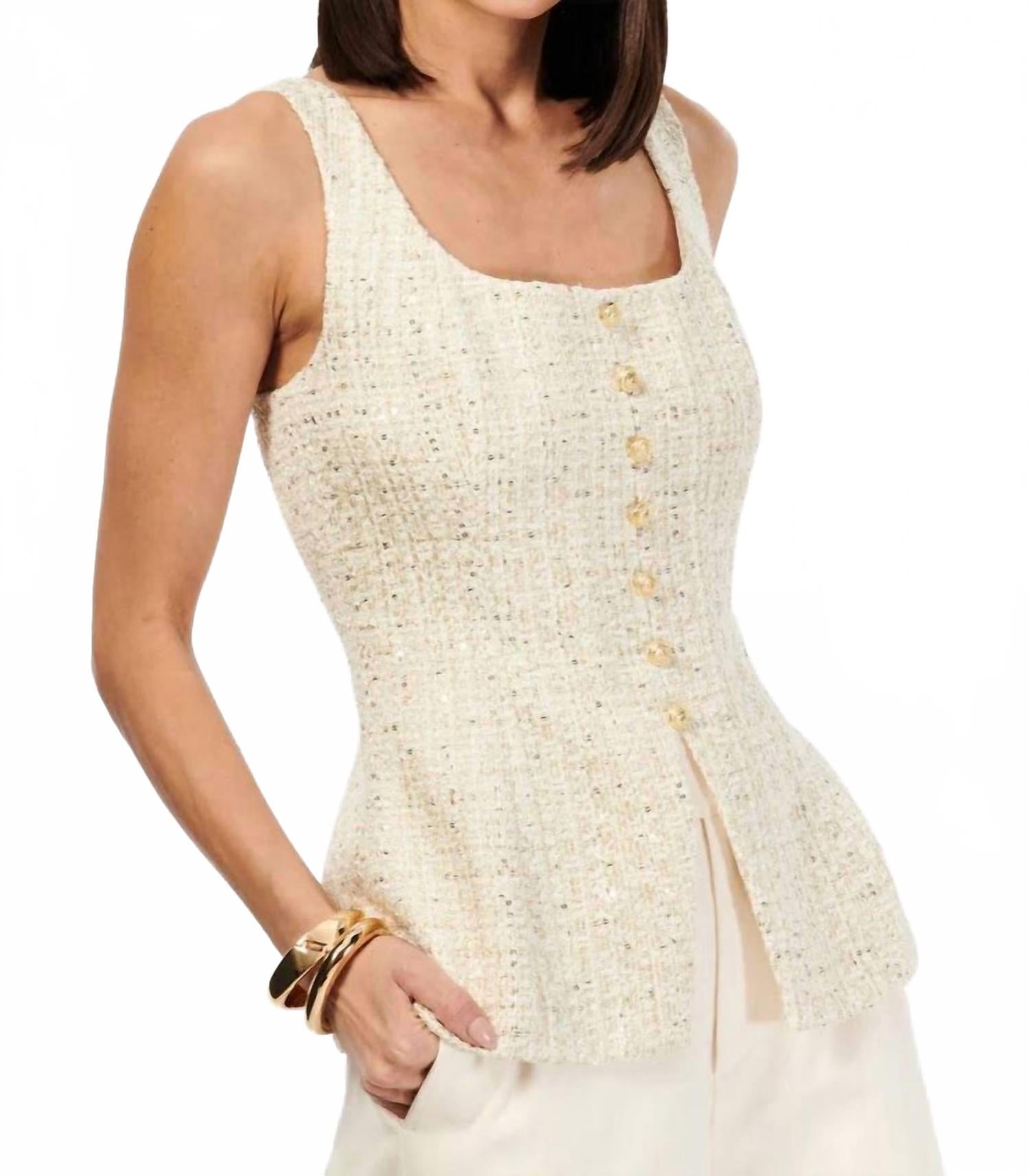 Твидовый топ Rosita с золотистыми вкраплениями Cami NYC, золотой
Твидовый топ Rosita с золотистыми вкраплениями Cami NYC, золотой