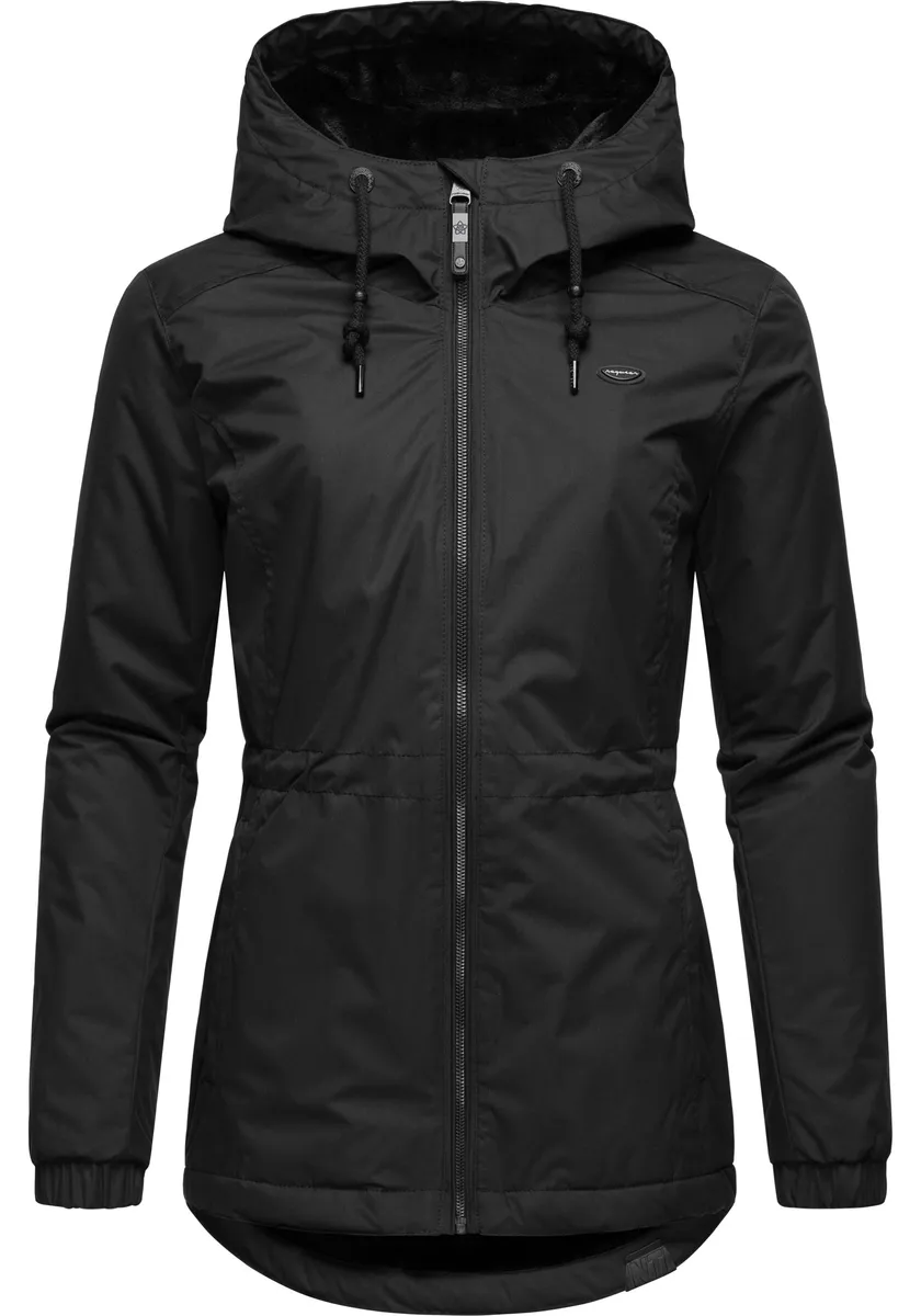 Зимняя куртка в стиле регвир "Данкка Теплая", с капюшоном, приятная, мягкая женская куртка на зиму Ragwear, черный