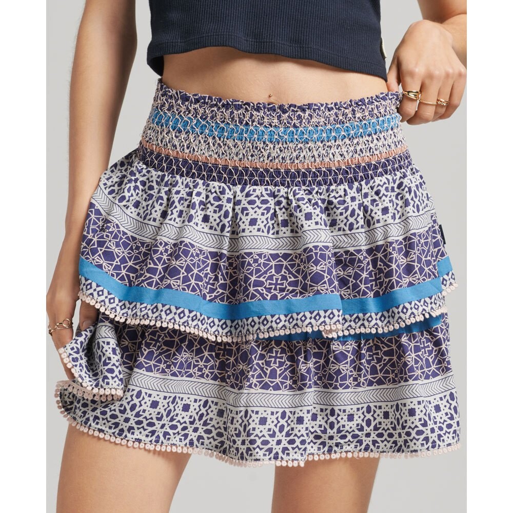 Юбка мини Superdry Vintage Tiered, синий 
Юбка мини Superdry Vintage Tiered, синий