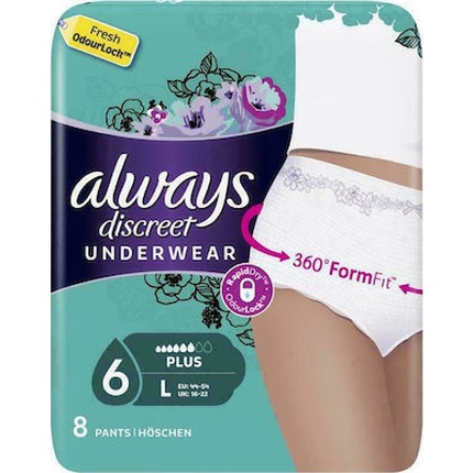 Брюки Discreet Plus Large 8 предметов Always
Брюки Discreet Plus Large 8 предметов Always