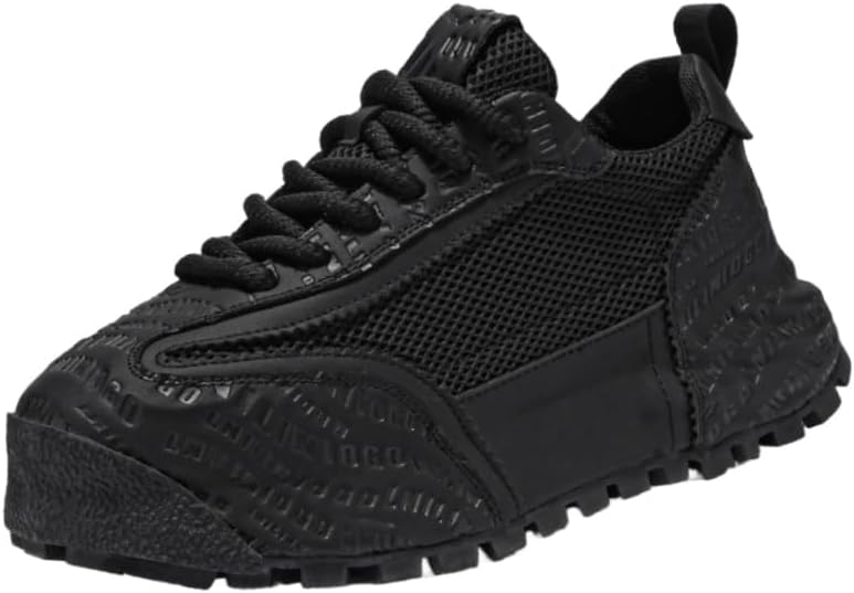 Мужские модные спортивные кроссовки больших размеров - дышащий сетчатый дизайн, повседневный стиль на толстой подошве с шнуровкой, подходят для ежедневной носки Fusecottc, черный
Мужские модные спортивные кроссовки больших размеров - дышащий сетчатый дизайн, повседневный стиль на толстой подошве с шнуровкой, подходят для ежедневной носки Fusecottc, черный