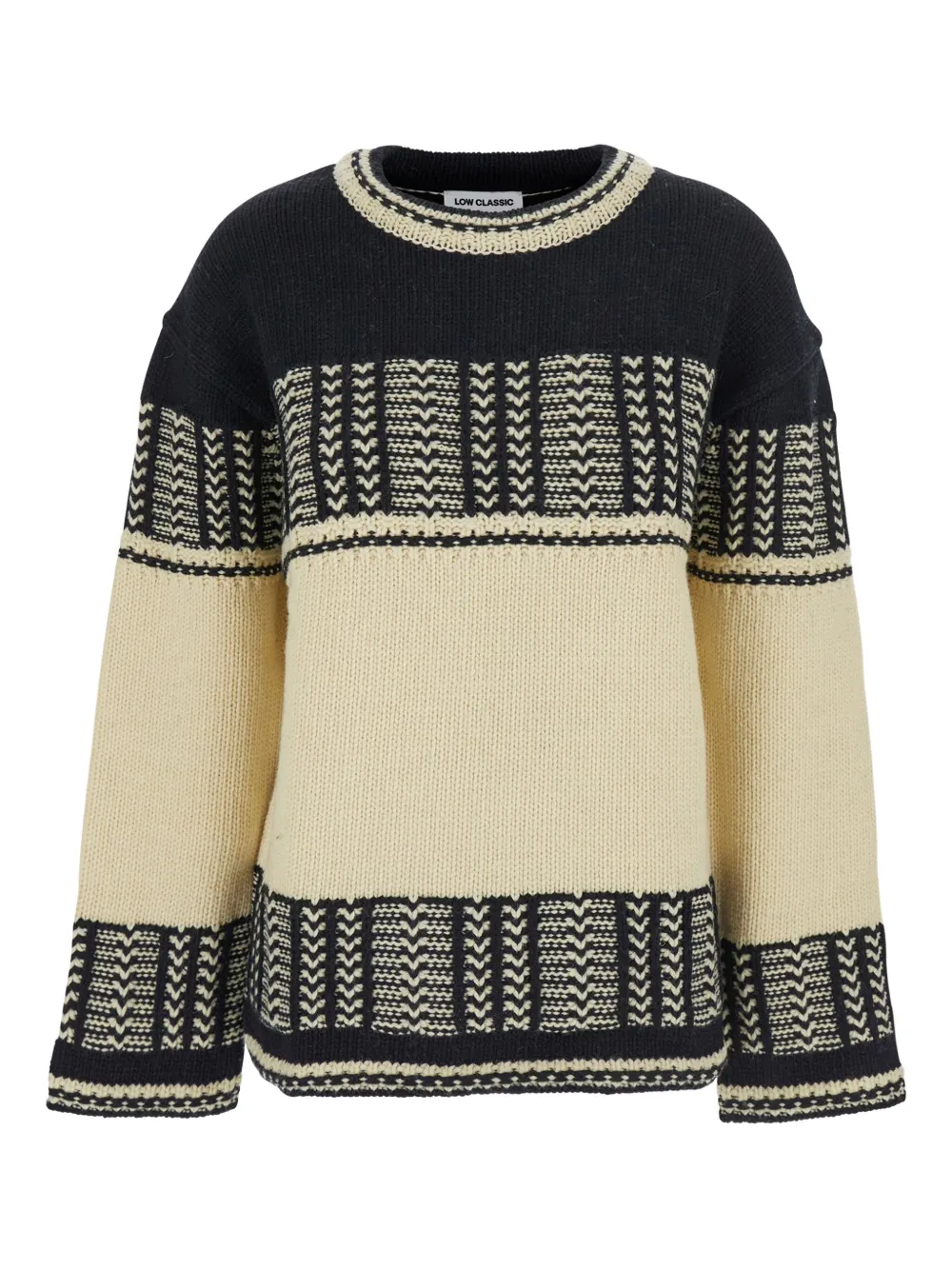 Свитер с интарсией Low Classic, нейтральный
Свитер с интарсией Low Classic, нейтральный