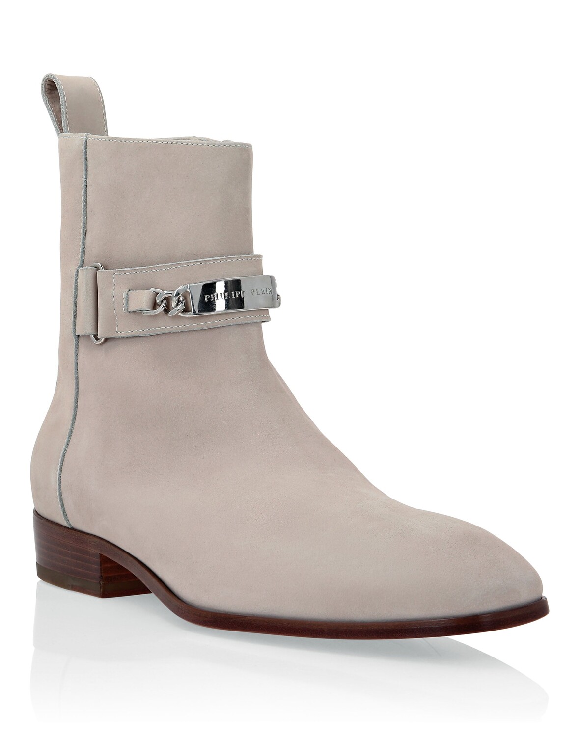 Сапоги из набука на низкой плоской подошве Philipp Plein, бежевый
Сапоги из набука на низкой плоской подошве Philipp Plein, бежевый
