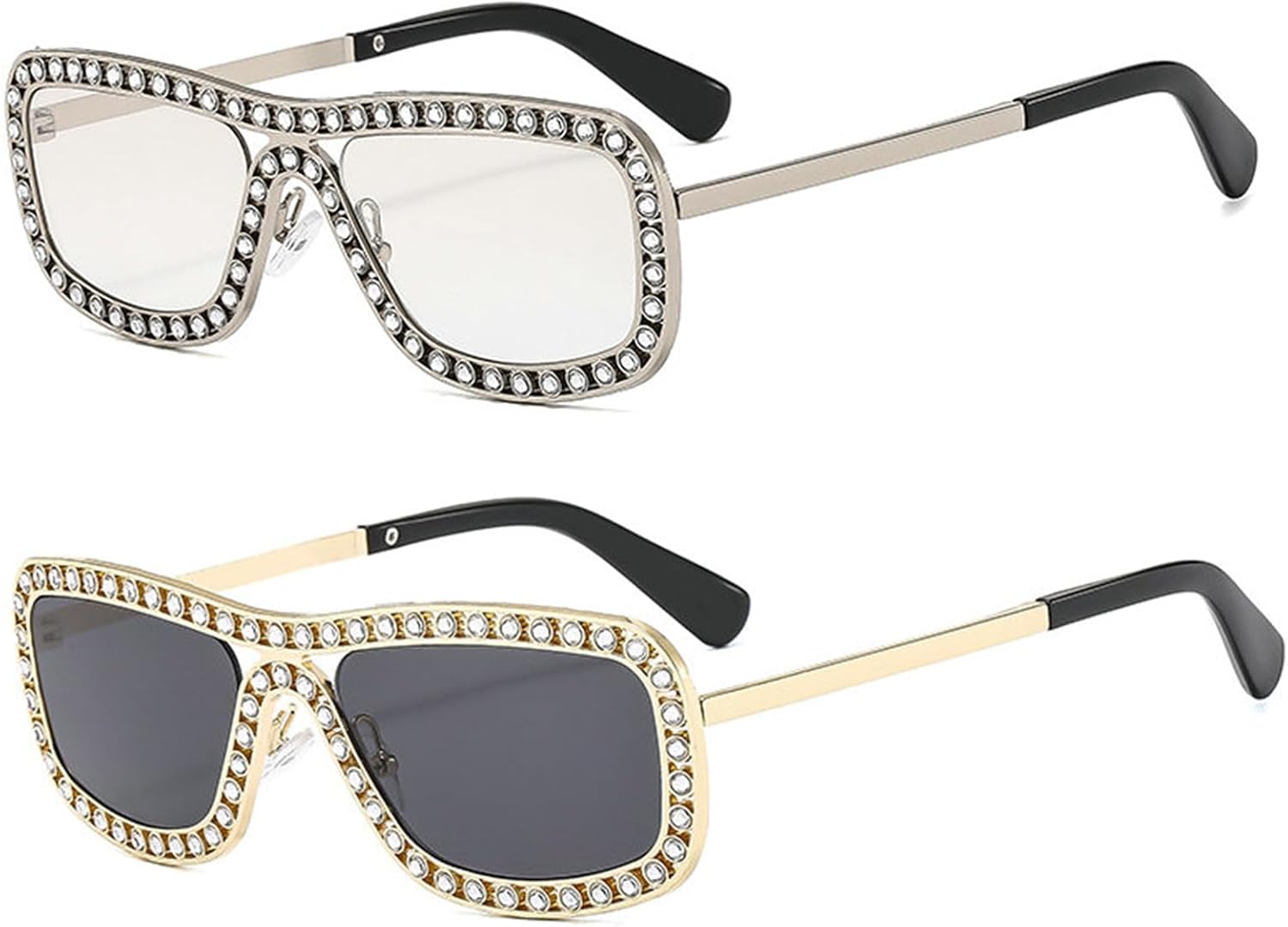 willochra 2 шт. Солнцезащитные очки-пилот для женщин и мужчин, с двойным лучом, диско-очки со стразами, блестящие, сверкающие, бриллиантовые, аксессуар для вечеринки F25, 2pcs-black&silver
willochra 2 шт. Солнцезащитные очки-пилот для женщин и мужчин, с двойным лучом, диско-очки со стразами, блестящие, сверкающие, бриллиантовые, аксессуар для вечеринки F25, 2pcs-black&silver