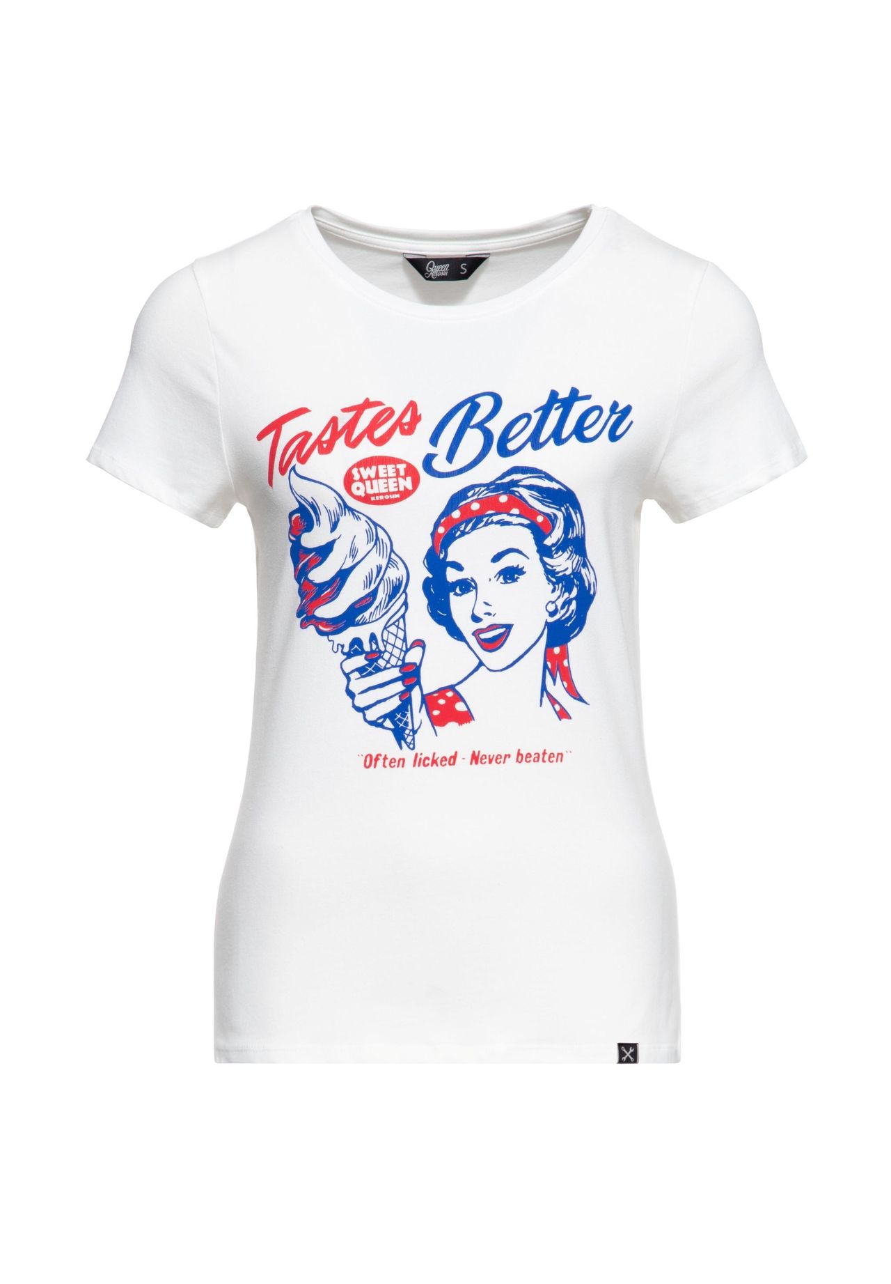 Рубашка с принтом и надписью «Comic Art 50-х годов Tastes Better» QUEEN KEROSIN, белый
Рубашка с принтом и надписью «Comic Art 50-х годов Tastes Better» QUEEN KEROSIN, белый