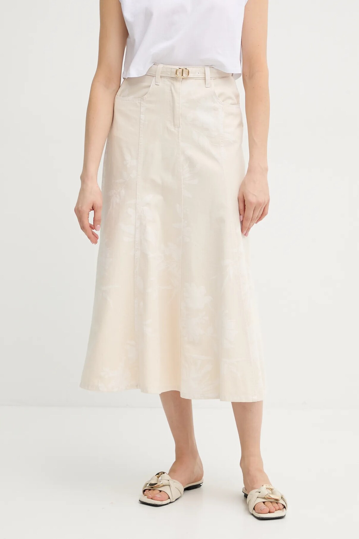 Юбка из хлопка Twinset, бежевый
Юбка из хлопка Twinset, бежевый