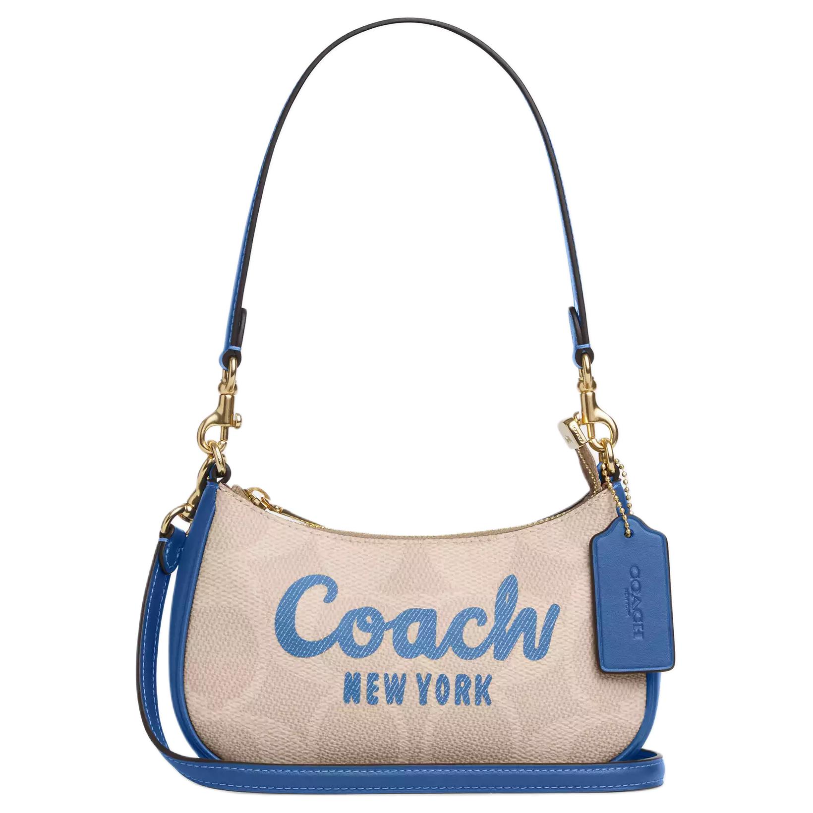 COACH Терри холщовая с кожаной сумка кроссбоди мини женская бежевая и синяя
COACH Терри холщовая с кожаной сумка кроссбоди мини женская бежевая и синяя