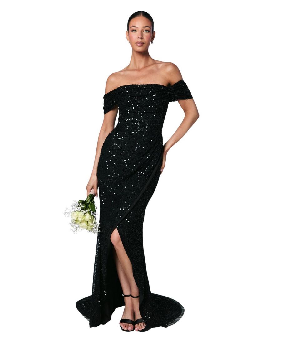 Женское длинное платье подружки невесты с пайетками и открытыми плечами Coast, Black
Женское длинное платье подружки невесты с пайетками и открытыми плечами Coast, Black