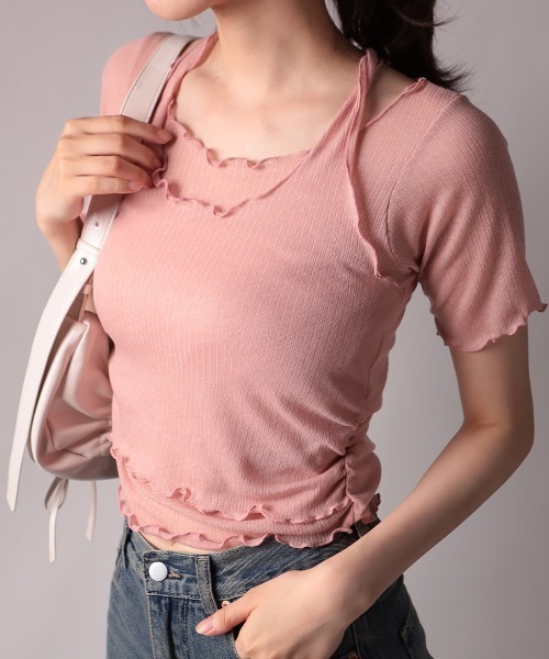 Футболка с завязками на шее, ребристая NANAHACHI, розовый
Футболка с завязками на шее, ребристая NANAHACHI, розовый