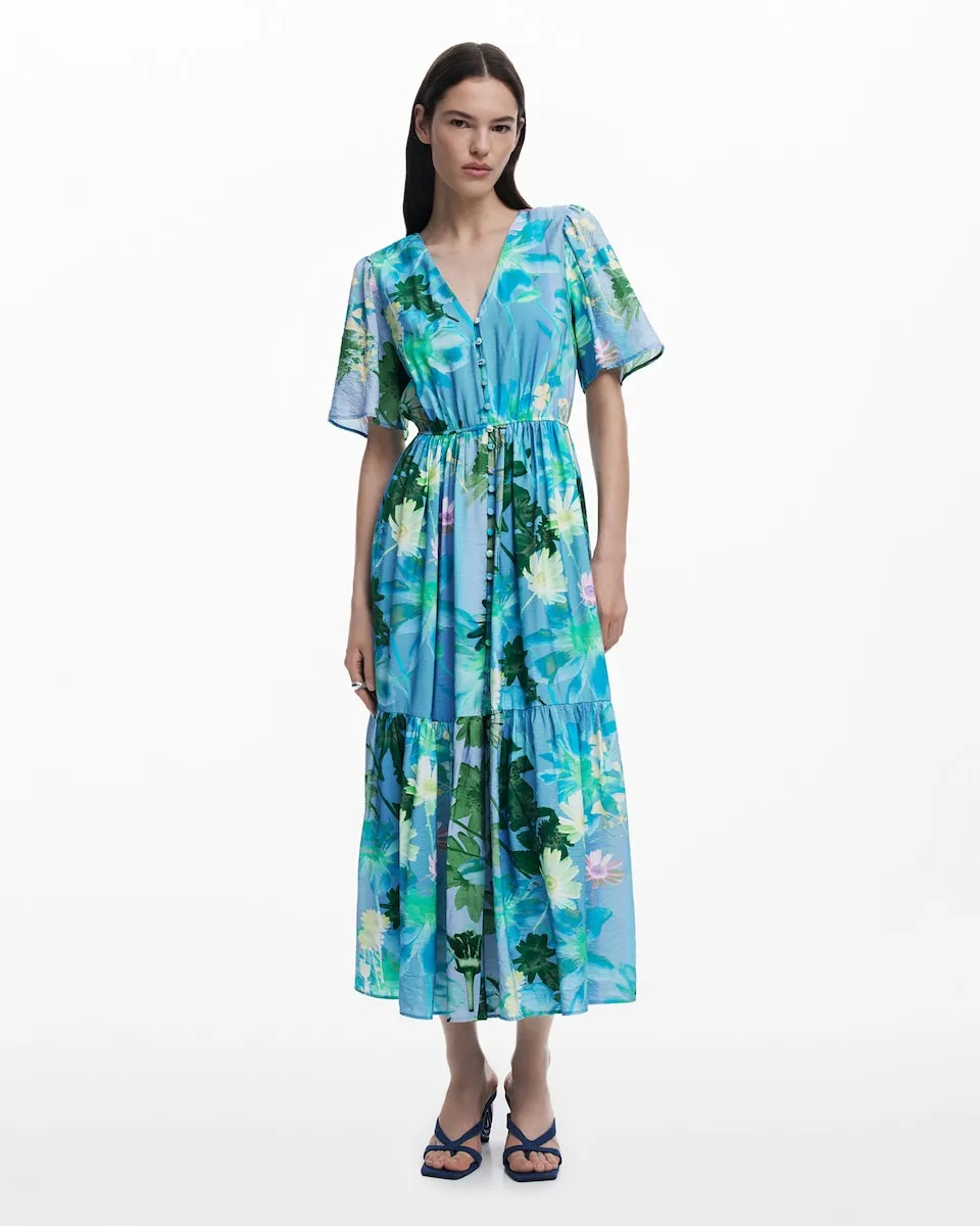 Платье-рубашка с цветочным принтом Desigual, зеленый
Платье-рубашка с цветочным принтом Desigual, зеленый