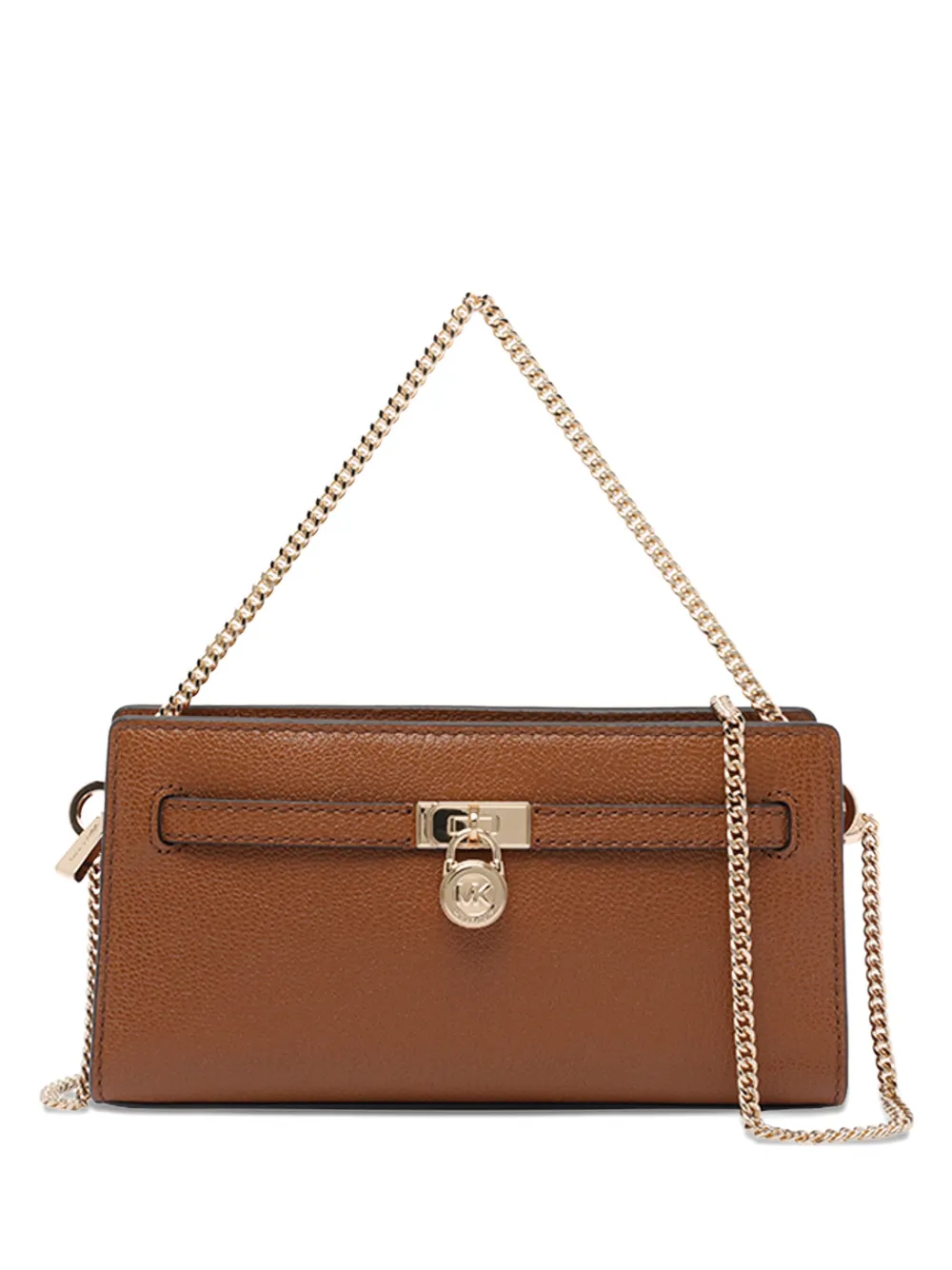 Сумка на плечо с цепочкой и замком Michael Michael Kors, коричневый 
Сумка на плечо с цепочкой и замком Michael Michael Kors, коричневый