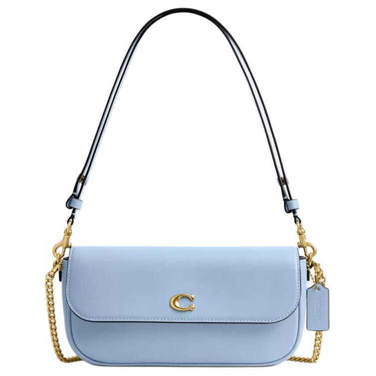 COACH Сумка через плечо из телячьей кожи среднего размера женская синяя 
COACH Сумка через плечо из телячьей кожи среднего размера женская синяя