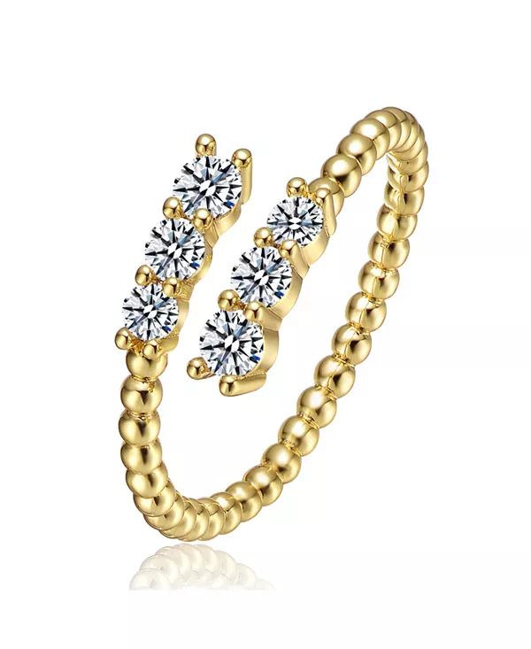 Кольцо из стерлингового серебра с витыми бусинами из кубического циркония Genevive, gold
Кольцо из стерлингового серебра с витыми бусинами из кубического циркония Genevive, gold