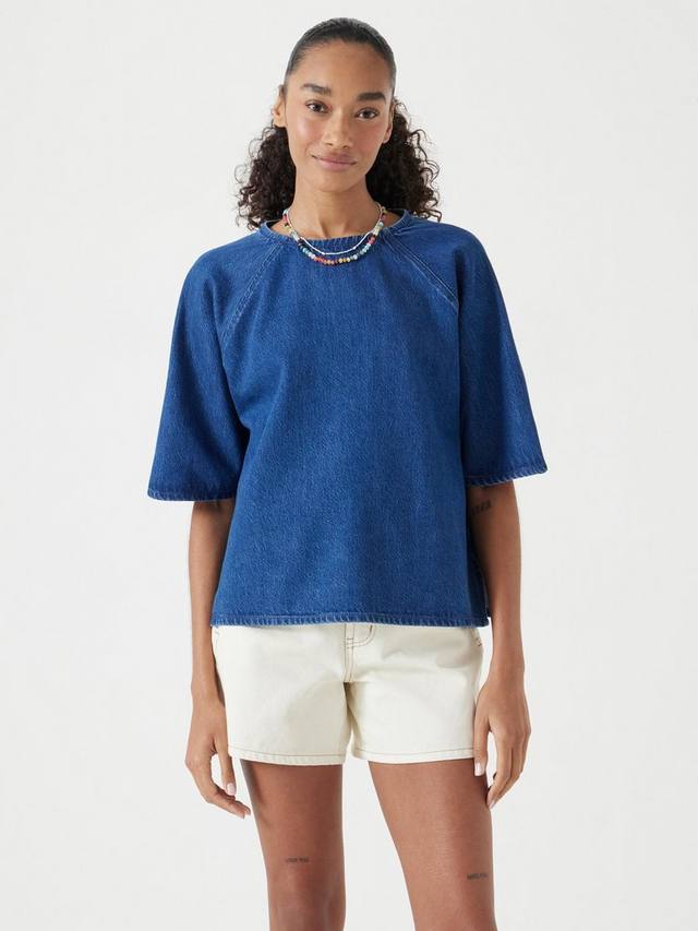 Топ с рукавом реглан из денима с TENCEL Lyocell HUSH
Топ с рукавом реглан из денима с TENCEL Lyocell HUSH