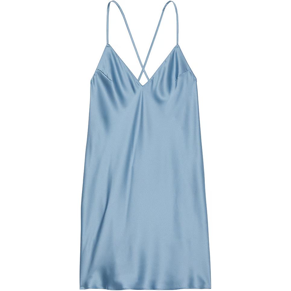 Сатиновый ночничок с открытой спиной для женщин Victoria's Secret, цвет выцветший деним/синий 
Сатиновый ночничок с открытой спиной для женщин Victoria's Secret, цвет выцветший деним/синий