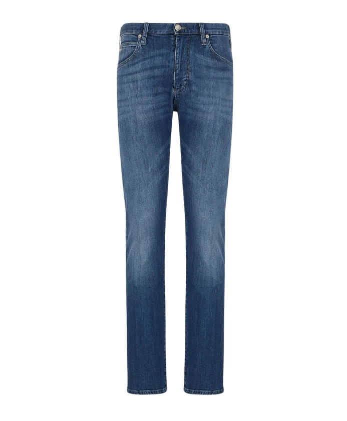 Джинсы из хлопковой смеси, прямого кроя. Emporio Armani, синий
Джинсы из хлопковой смеси, прямого кроя. Emporio Armani, синий