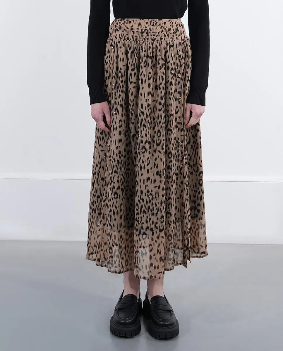 Длинная плиссированная юбка с животным принтом Lili Sidonio, бежевый
Длинная плиссированная юбка с животным принтом Lili Sidonio, бежевый