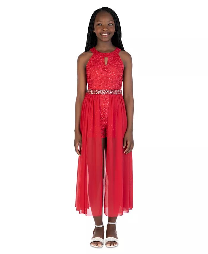 Кружевной и шифоновый комбинезон для больших девочек Speechless, красный
Кружевной и шифоновый комбинезон для больших девочек Speechless, красный